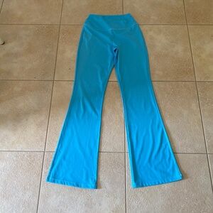 Women’s Small Leggings Yoga  Flared High Waisted Turquoise Blue (NWOT)